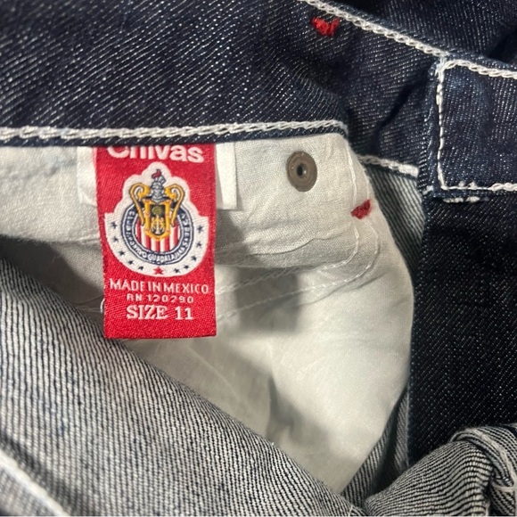 Rare Chivas Sz 11 Blue Flare Wide Leg Jeans Denim Embroidery Game Statement NWT - Picture 10 of 16